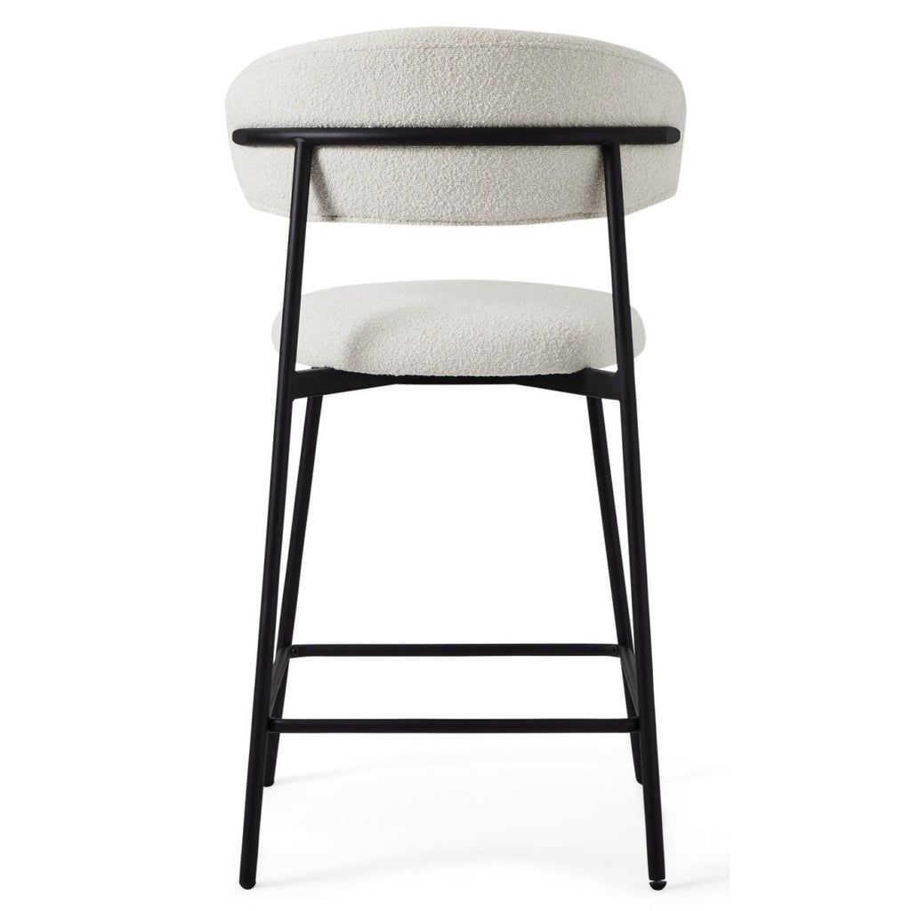 Diana Barhocker 2er Set - Bouclé-Stoff Weiß - FURNHOUSE