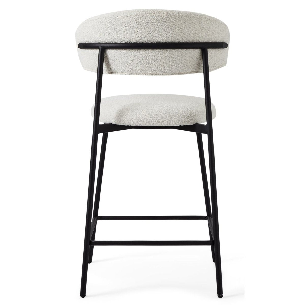 Diana Barhocker 2er Set - Bouclé-Stoff Weiß - FURNHOUSE