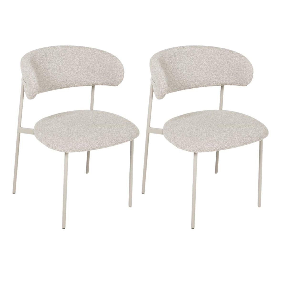 Diana Esszimmerstühle 2er Set - Bouclé-Stoff Beige - FURNHOUSE