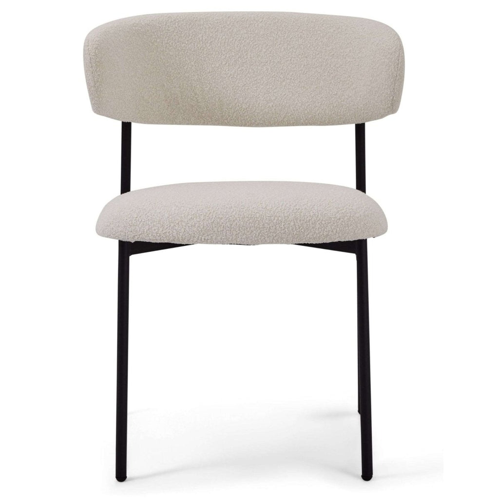 Diana Esszimmerstühle 2er Set - Bouclé-Stoff Weiß - FURNHOUSE