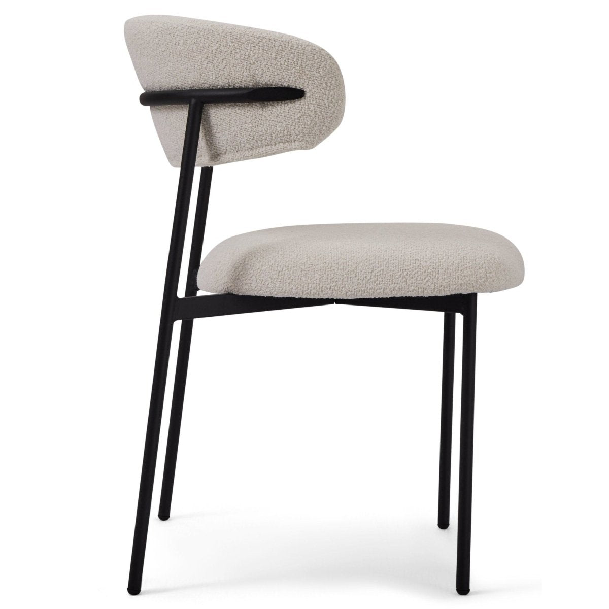 Diana Esszimmerstühle 2er Set - Bouclé-Stoff Weiß - FURNHOUSE