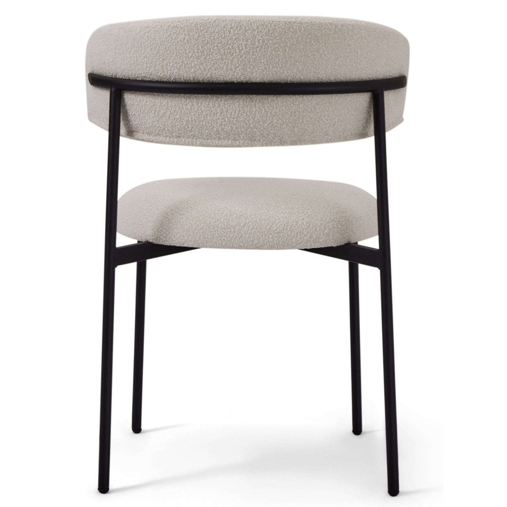 Diana Esszimmerstühle 2er Set - Bouclé-Stoff Weiß - FURNHOUSE