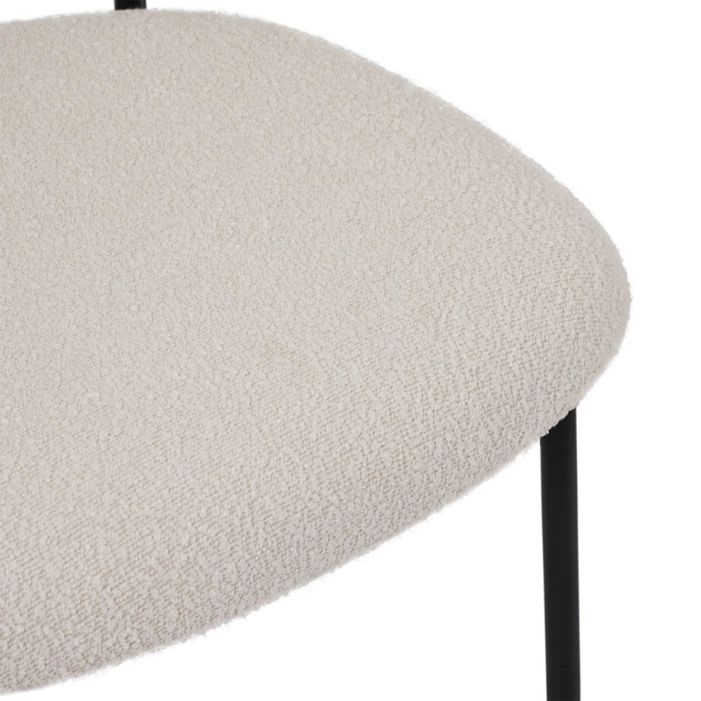 Diana Esszimmerstühle 2er Set - Bouclé-Stoff Weiß - FURNHOUSE