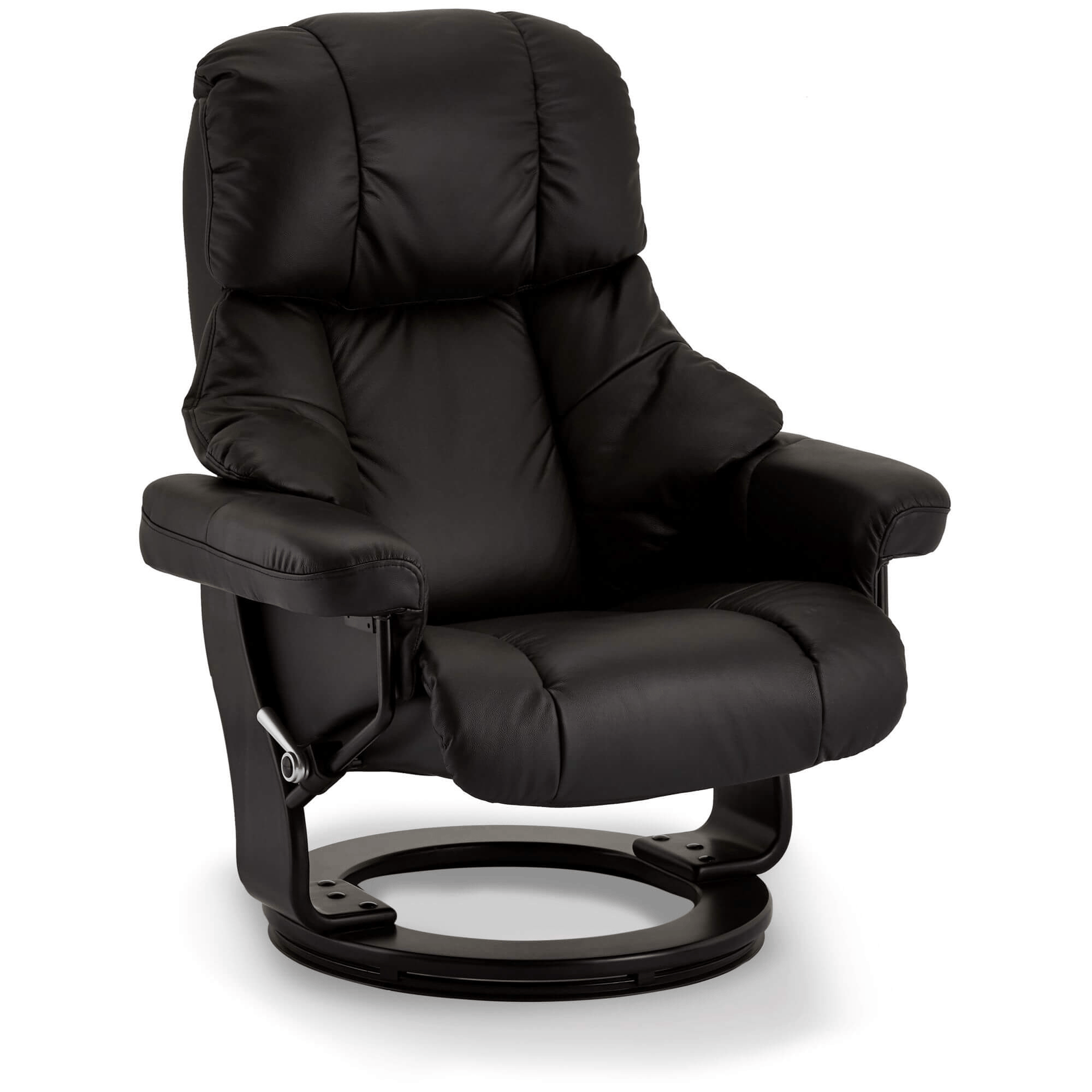 140041 5714365000210 Crown Recliner with Footstool Black Leather GIF