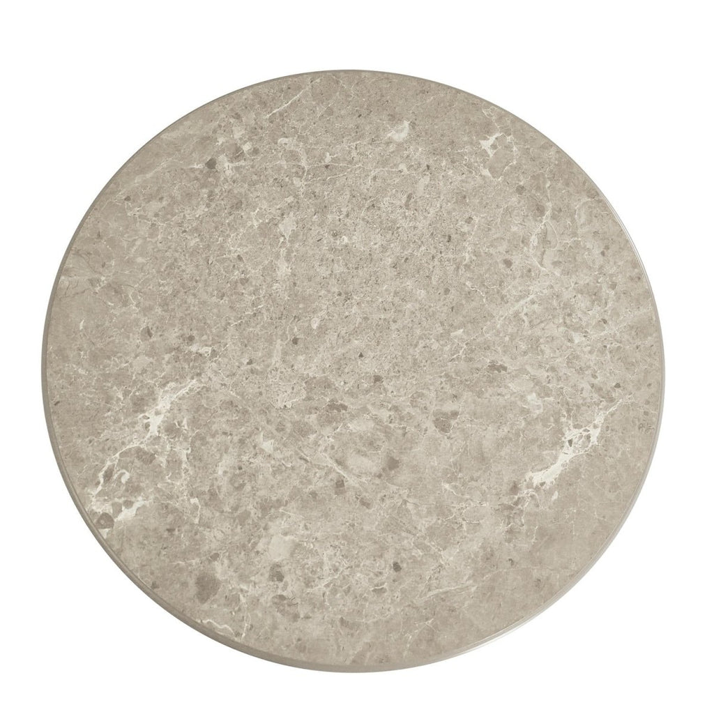 Easy Couchtisch Rund ø60 cm - Marmoroptik & Lamellenoptik Grau - FURNHOUSE