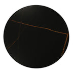 Couchtisch Rund ø60 cm - Marmoroptik & Lamellenoptik Schwarz - FURNHOUSE