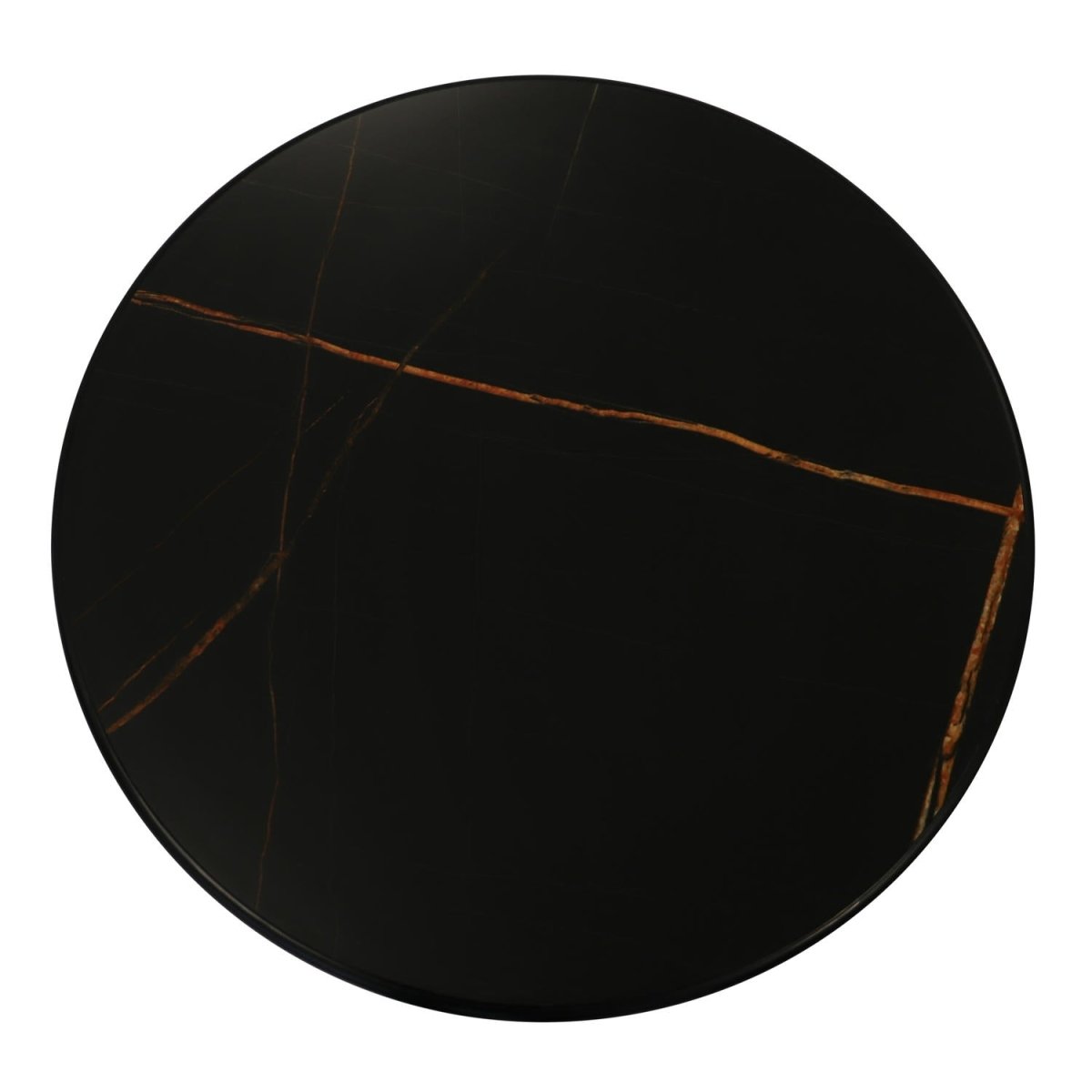 Easy Couchtisch Rund ø60 cm - Marmoroptik & Lamellenoptik Schwarz - FURNHOUSE