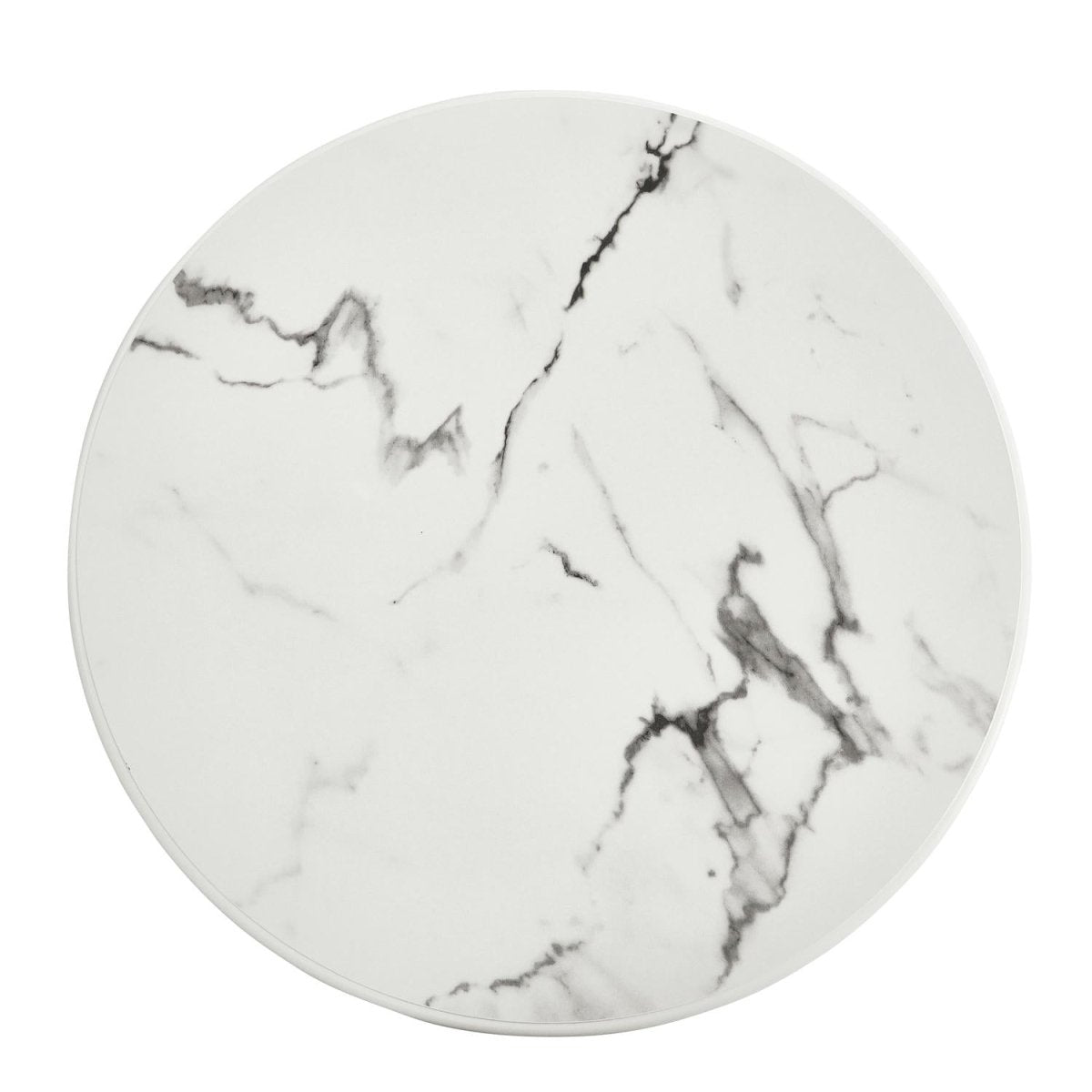 Easy Couchtisch Rund ø60 cm - Marmoroptik & Lamellenoptik Weiß - FURNHOUSE