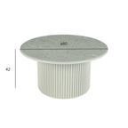 Easy Couchtisch Rund ø80 cm - Marmoroptik & Lamellenoptik Grau - FURNHOUSE