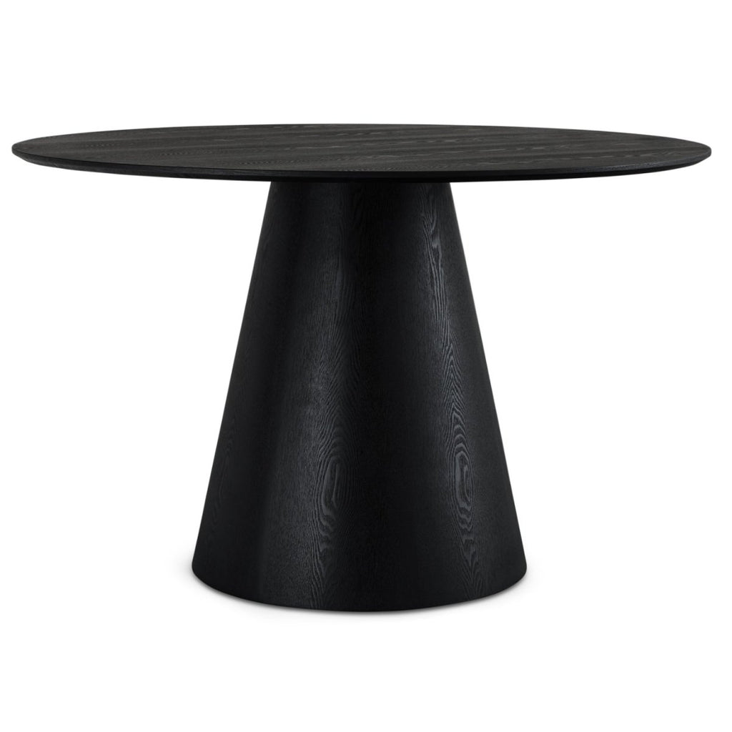 Essgruppe mit 4 Stühle und Esstisch - ø120 cm Schwarz - FURNHOUSE