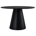 Essgruppe mit 4 Stühle und Esstisch - ø120 cm Schwarz - FURNHOUSE