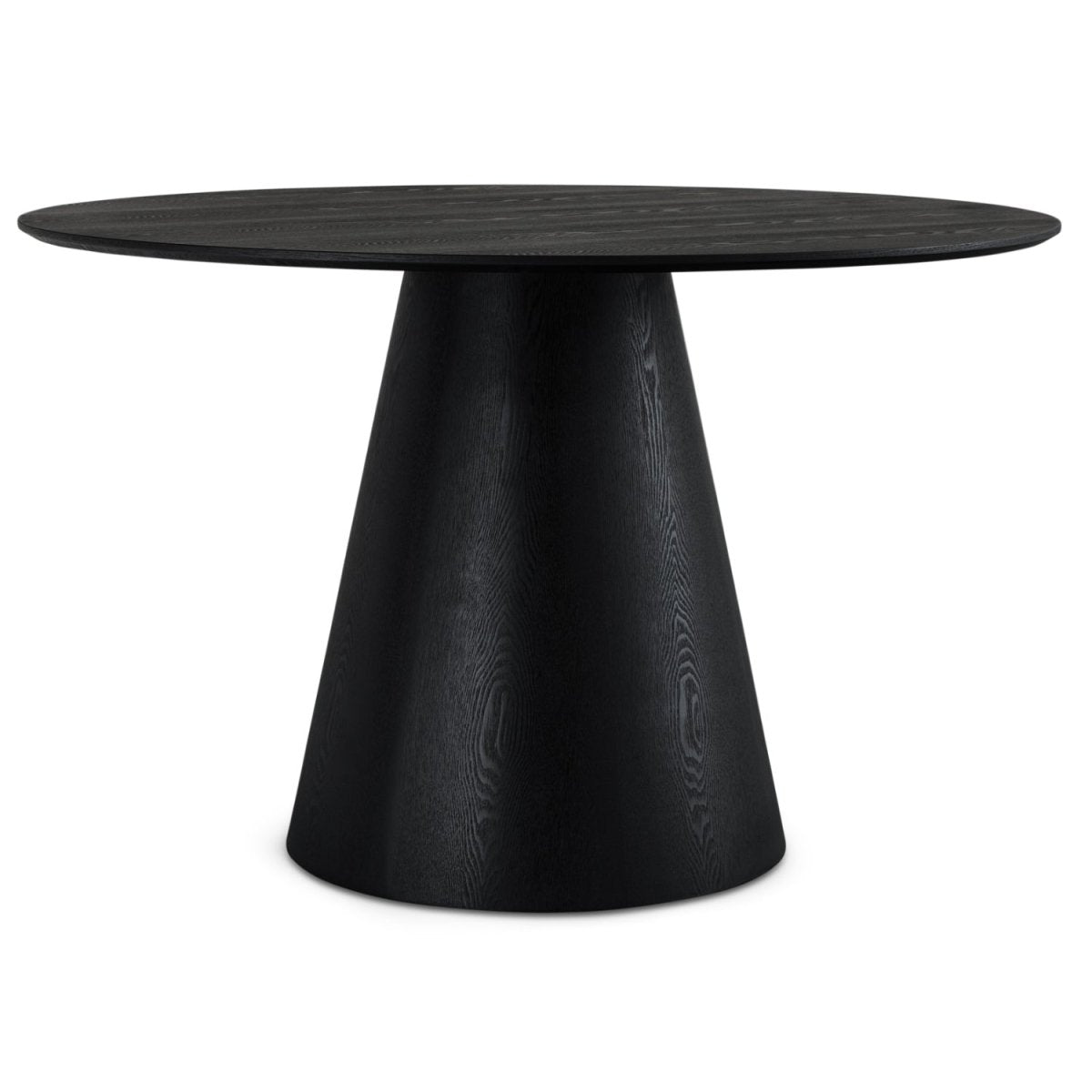 Essgruppe mit 4 Stühle und Esstisch - ø120 cm Schwarz - FURNHOUSE