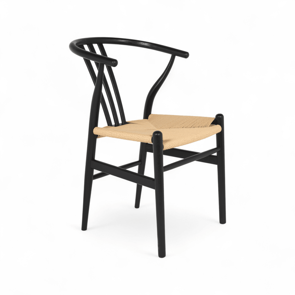 Essgruppe mit 4 Stühle und Esstisch - ø140 cm - Ausziehbar bis 240 cm Schwarz - FURNHOUSE