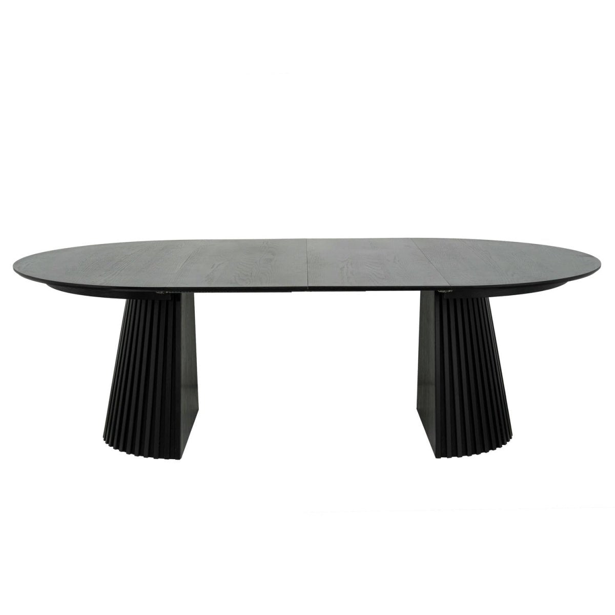 Essgruppe mit 4 Stühle und Esstisch - ø140 cm - Ausziehbar bis 240 cm Schwarz - FURNHOUSE
