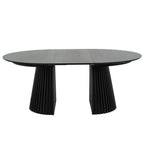 Essgruppe mit 4 Stühle und Esstisch - ø140 cm - Ausziehbar bis 240 cm Schwarz - FURNHOUSE