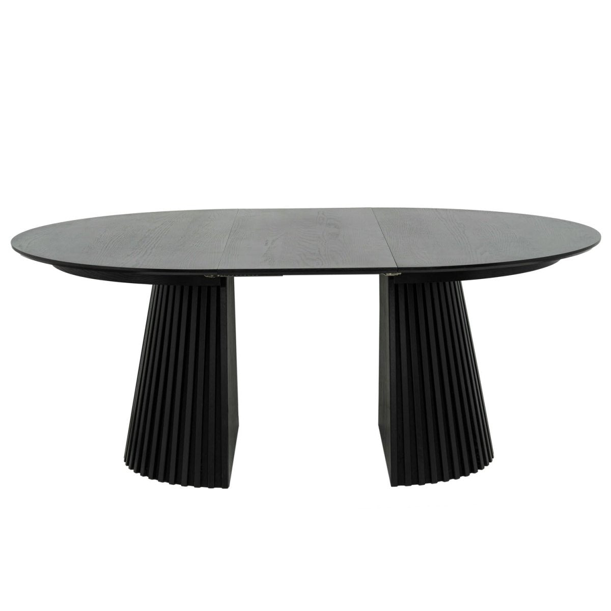Essgruppe mit 4 Stühle und Esstisch - ø140 cm - Ausziehbar bis 240 cm Schwarz - FURNHOUSE