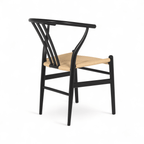 Essgruppe mit 4 Stühle und Esstisch - ø140 cm - Ausziehbar bis 240 cm Schwarz - FURNHOUSE