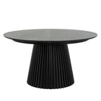 Essgruppe mit 4 Stühle und Esstisch - ø140 cm - Ausziehbar bis 240 cm Schwarz - FURNHOUSE