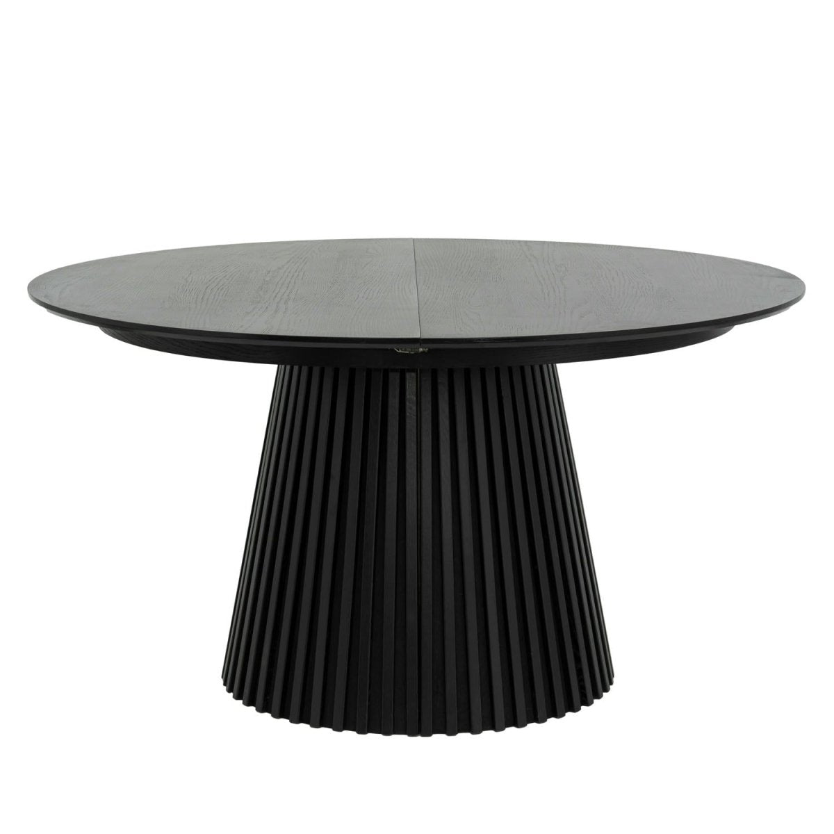 Essgruppe mit 4 Stühle und Esstisch - ø140 cm - Ausziehbar bis 240 cm Schwarz - FURNHOUSE