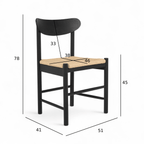 Essgruppe mit 4 Stühle und Esstisch - ø140 cm - Ausziehbar bis 240 cm Schwarz - FURNHOUSE