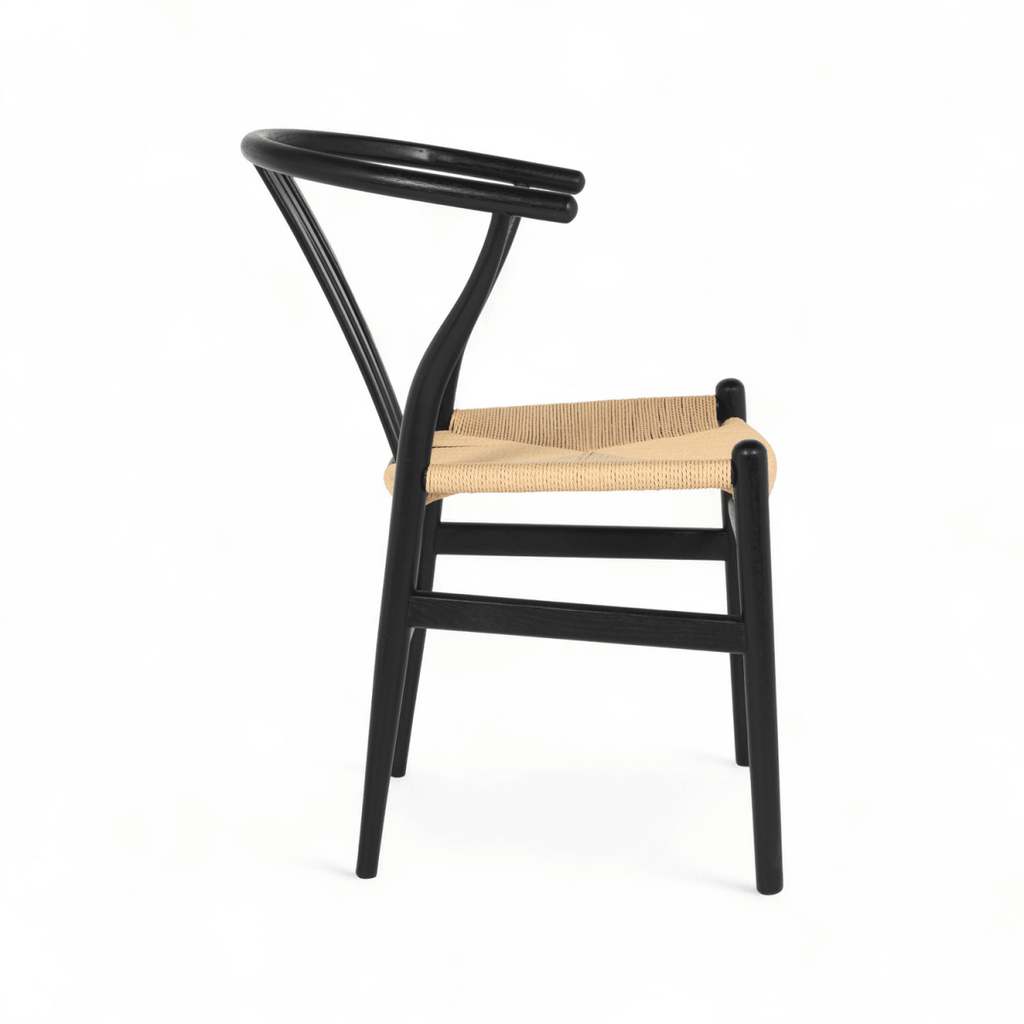 Essgruppe mit 4 Stühle und Esstisch - ø140 cm - Ausziehbar bis 240 cm Schwarz - FURNHOUSE