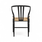 Essgruppe mit 4 Stühle und Esstisch - ø140 cm - Ausziehbar bis 240 cm Schwarz - FURNHOUSE