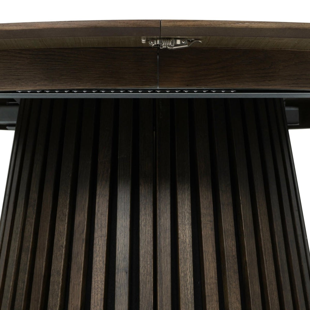 Essgruppe mit 6 Stühle und Esstisch - ø120 cm - Ausziehbar bis 220 cm Räuchereiche - FURNHOUSE