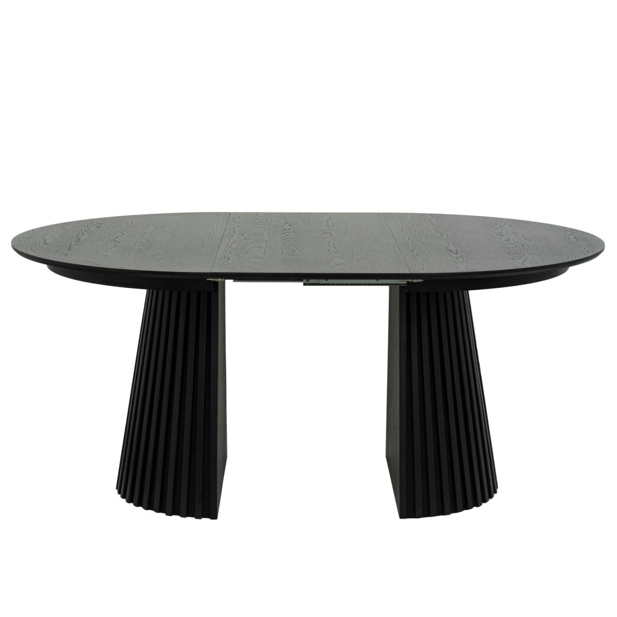 Essgruppe mit 6 Stühle und Esstisch - ø120 cm - Ausziehbar bis 220 cm Schwarz - FURNHOUSE