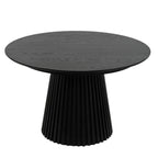 Essgruppe mit 6 Stühle und Esstisch - ø120 cm - Ausziehbar bis 220 cm Schwarz - FURNHOUSE