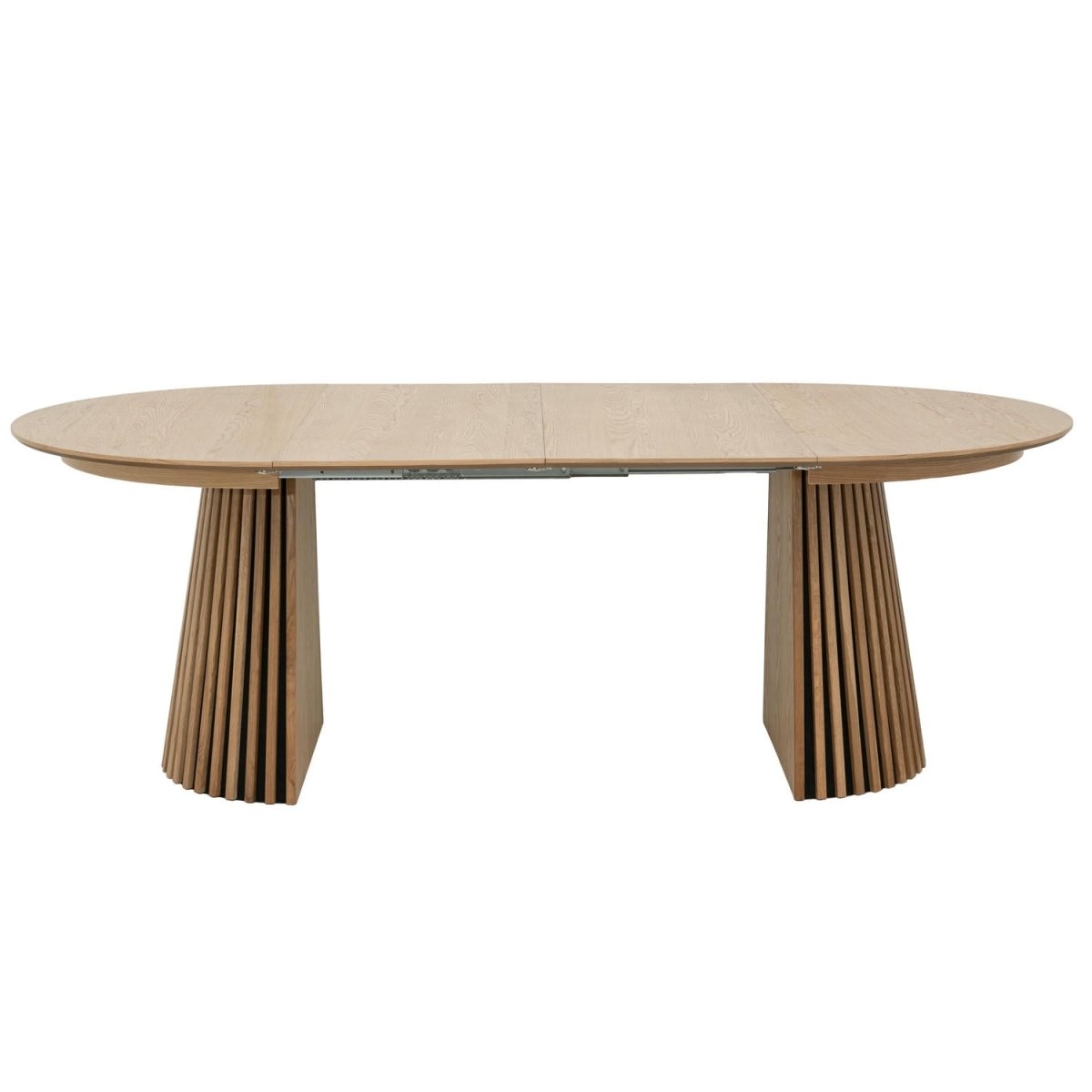 Essgruppe mit 6 Stühle und Esstisch - ø120 cm - Ausziehbar bis 220 cm Wildeiche - FURNHOUSE