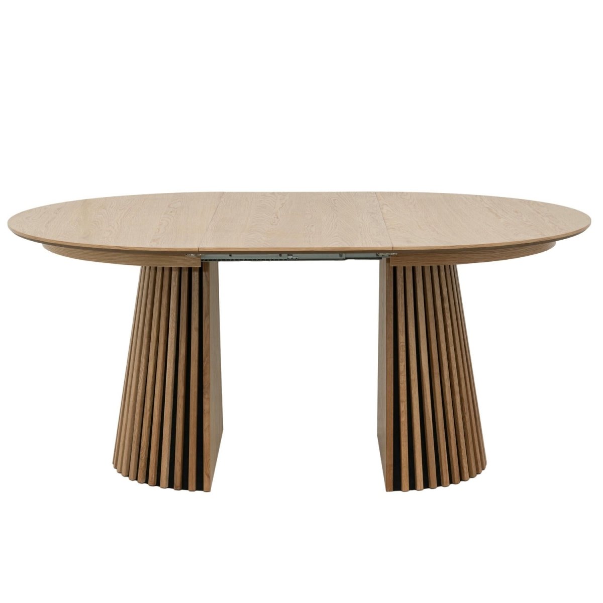 Essgruppe mit 6 Stühle und Esstisch - ø120 cm - Ausziehbar bis 220 cm Wildeiche - FURNHOUSE