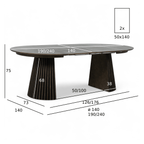 Essgruppe mit 6 Stühle und Esstisch - ø140 cm - Ausziehbar bis 240 cm Räuchereiche - FURNHOUSE