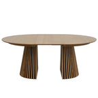 Essgruppe mit 6 Stühle und Esstisch - ø140 cm - Ausziehbar bis 240 cm Wildeiche - FURNHOUSE
