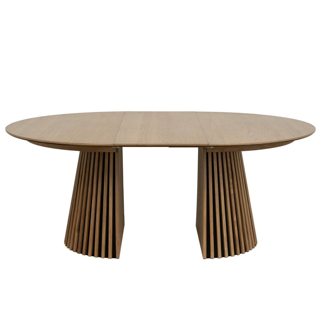 Essgruppe mit 6 Stühle und Esstisch - ø140 cm - Ausziehbar bis 240 cm Wildeiche - FURNHOUSE