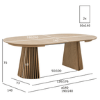 Essgruppe mit 6 Stühle und Esstisch - ø140 cm - Ausziehbar bis 240 cm Wildeiche - FURNHOUSE