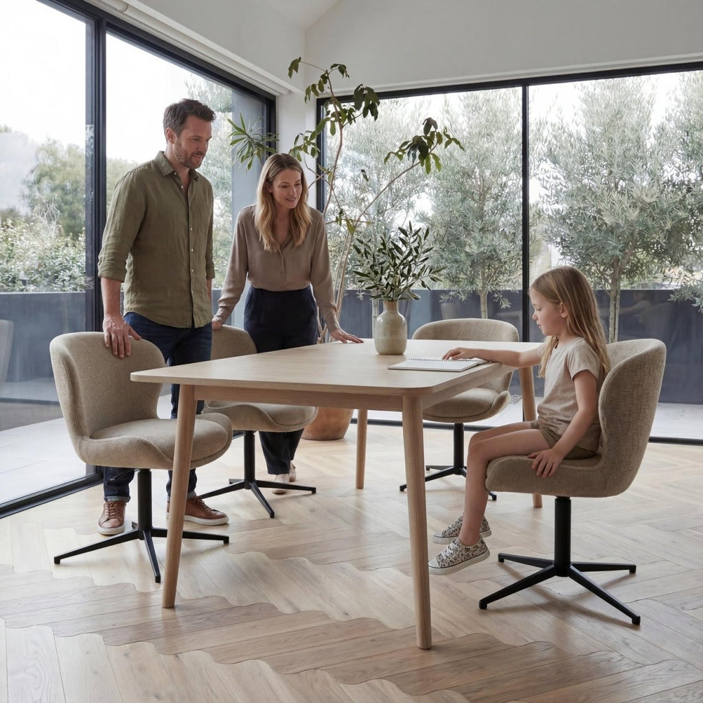 Esstisch 200x100 cm ausziehbar bis 300 cm – Eiche bianco Nyborg - IBBE DESIGN - FURNHOUSE