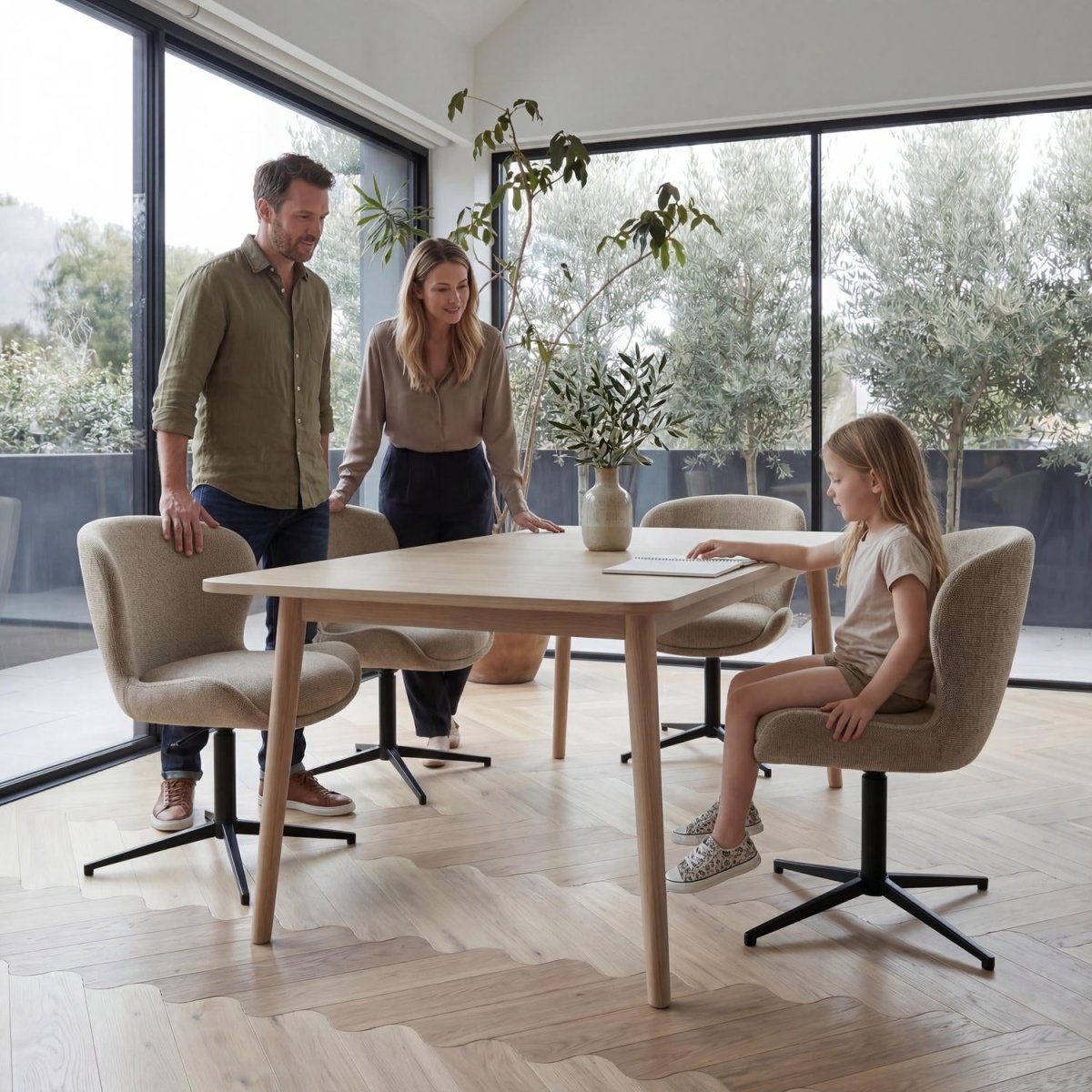 Esstisch 200x100 cm ausziehbar bis 300 cm – Eiche bianco Nyborg - IBBE DESIGN - FURNHOUSE