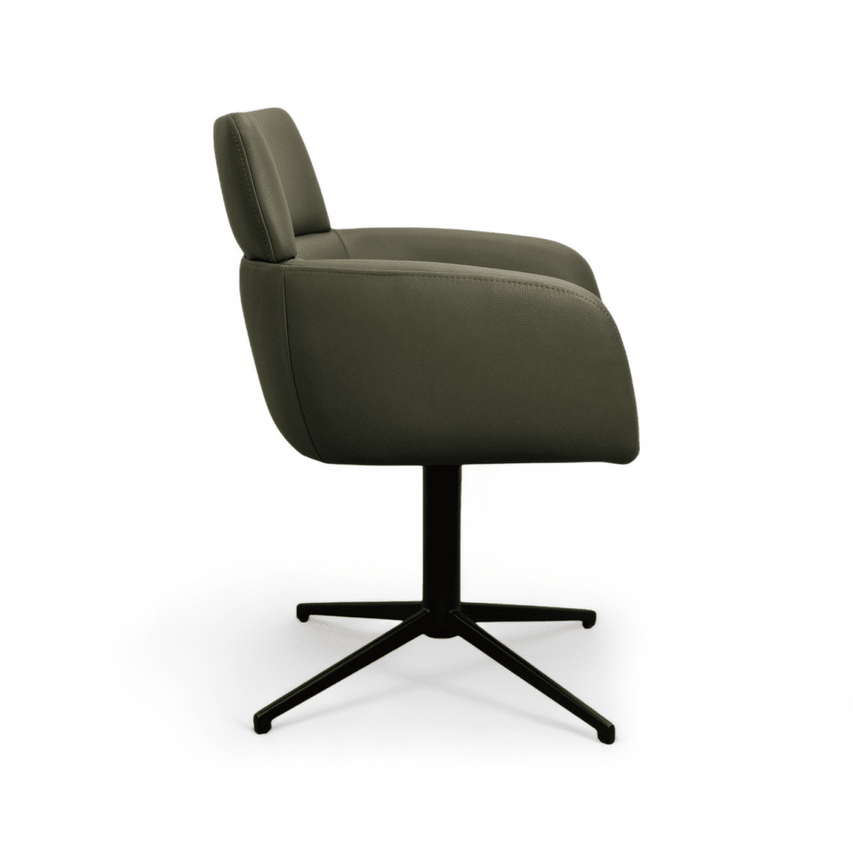 Esszimmerstuhl mit Armlehne - Drehbar - Olivgrün - FURNHOUSE