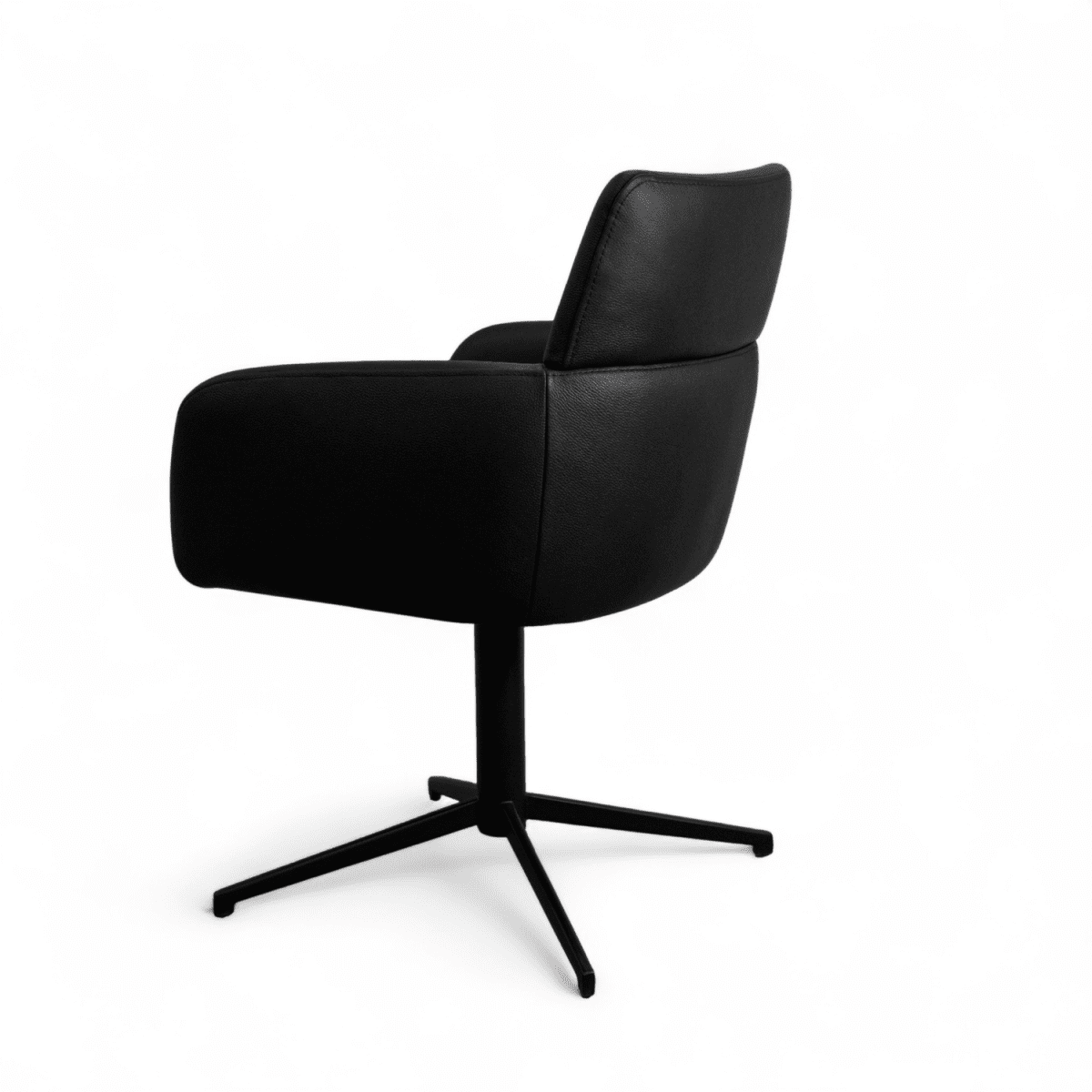 Esszimmerstuhl mit Armlehne - Drehbar - Schwarz - FURNHOUSE