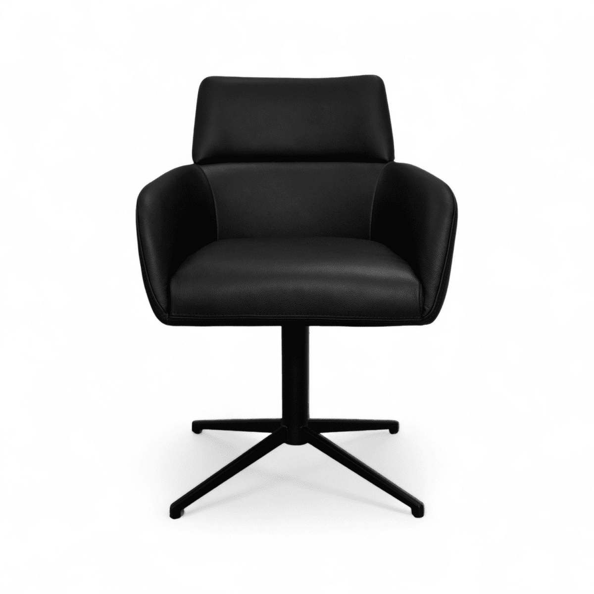 Esszimmerstuhl mit Armlehne - Drehbar - Schwarz - FURNHOUSE