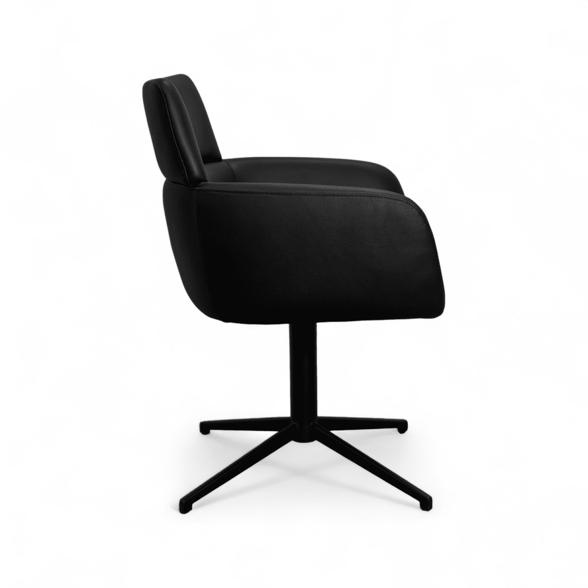 Esszimmerstuhl mit Armlehne - Drehbar - Schwarz - FURNHOUSE