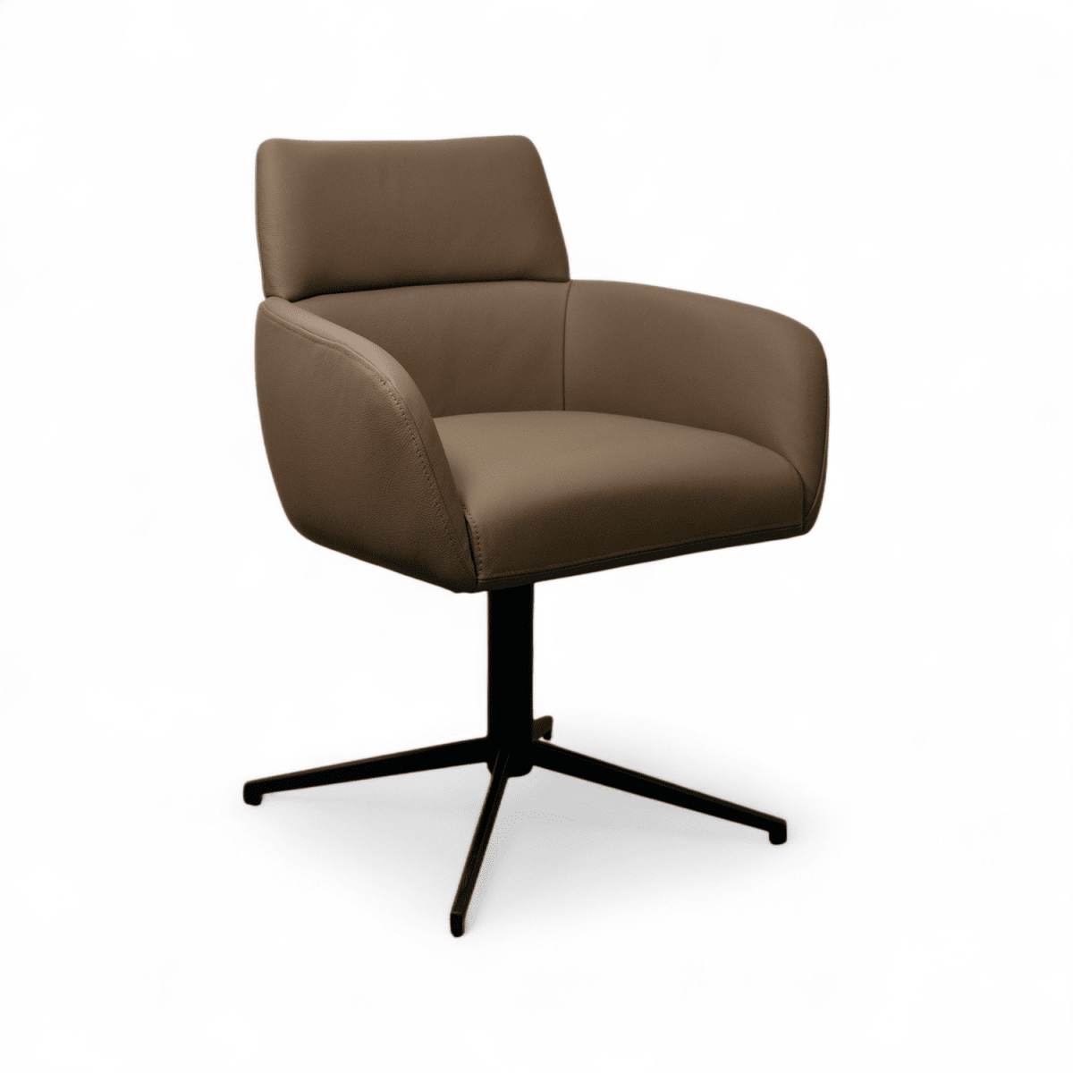 Esszimmerstuhl mit Armlehne - Drehbar - Taupe - FURNHOUSE