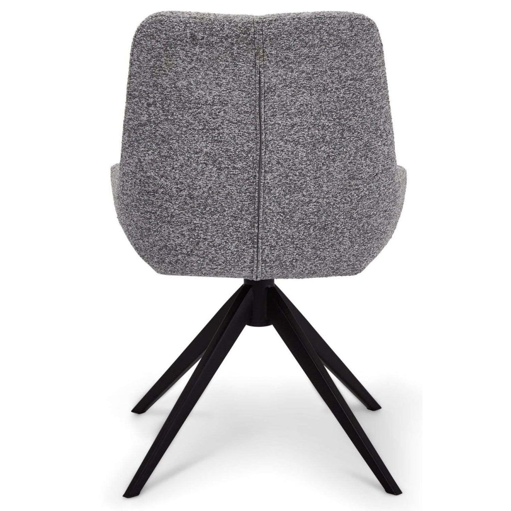 Helena Esszimmerstühle 2er Set - Drehbar, Bouclé-Stoff Grau - FURNHOUSE