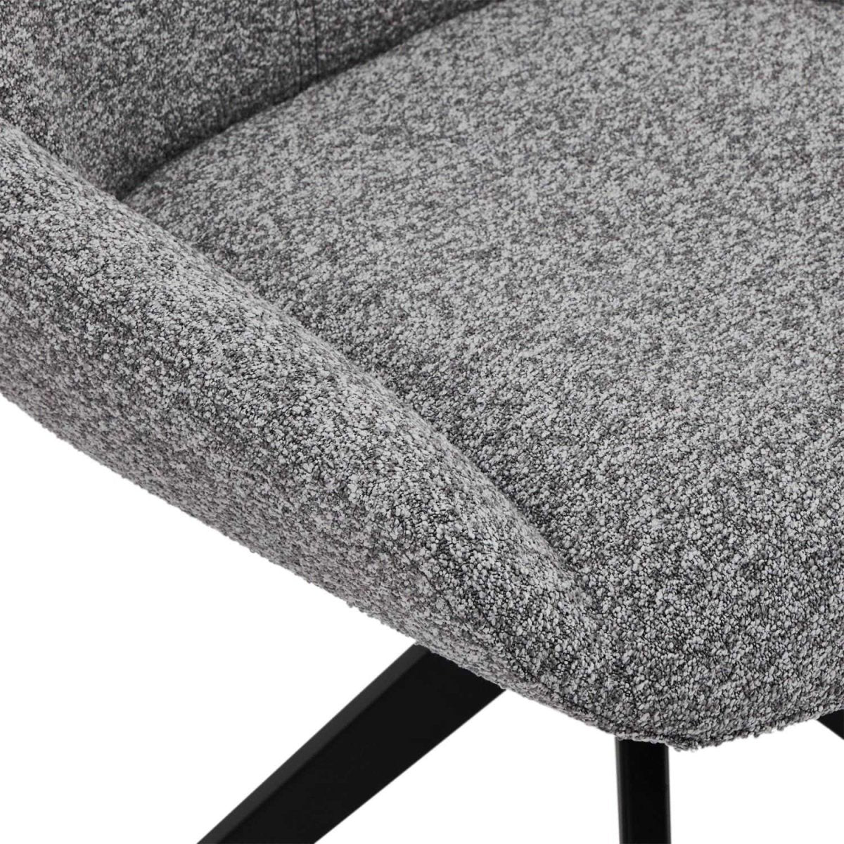 Helena Esszimmerstühle 2er Set - Drehbar, Bouclé-Stoff Grau - FURNHOUSE