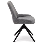 Helena Esszimmerstühle 2er Set - Drehbar, Bouclé-Stoff Grau - FURNHOUSE
