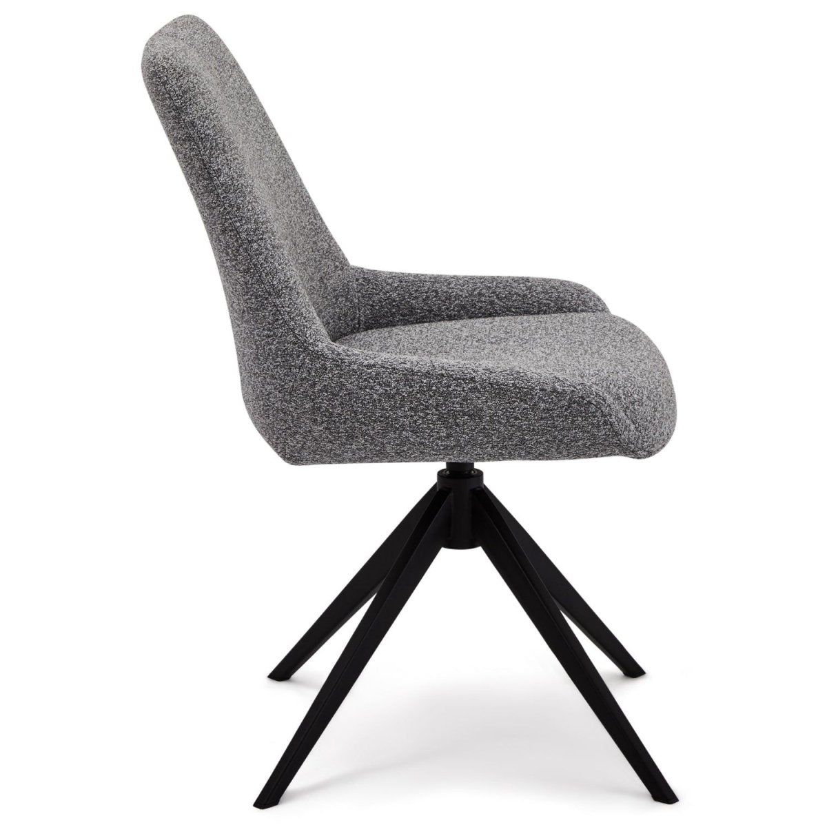 Helena Esszimmerstühle 2er Set - Drehbar, Bouclé-Stoff Grau - FURNHOUSE