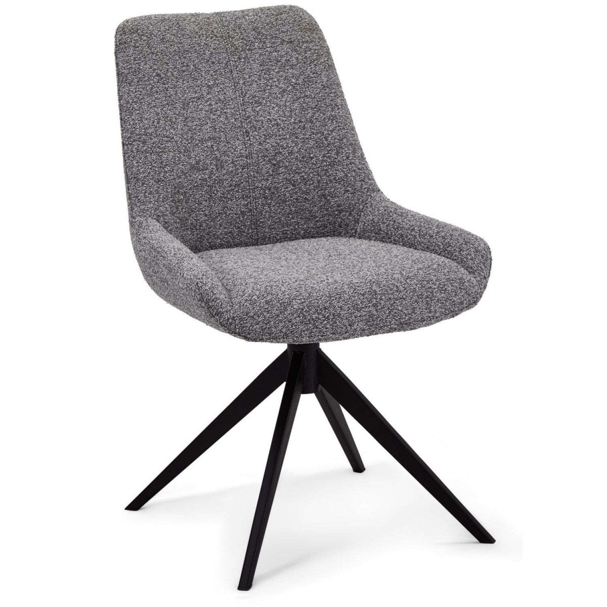 Helena Esszimmerstühle 2er Set - Drehbar, Bouclé-Stoff Grau - FURNHOUSE