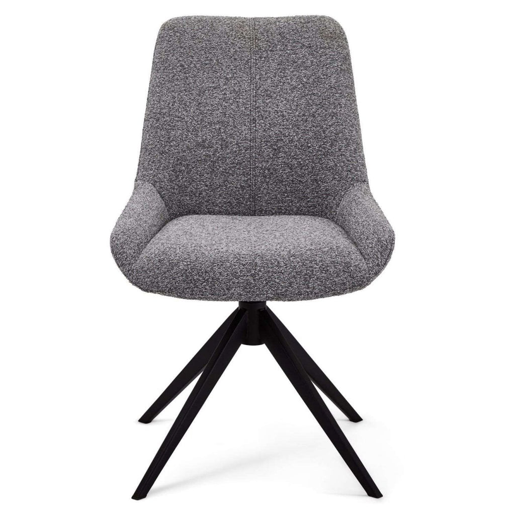 Helena Esszimmerstühle 2er Set - Drehbar, Bouclé-Stoff Grau - FURNHOUSE