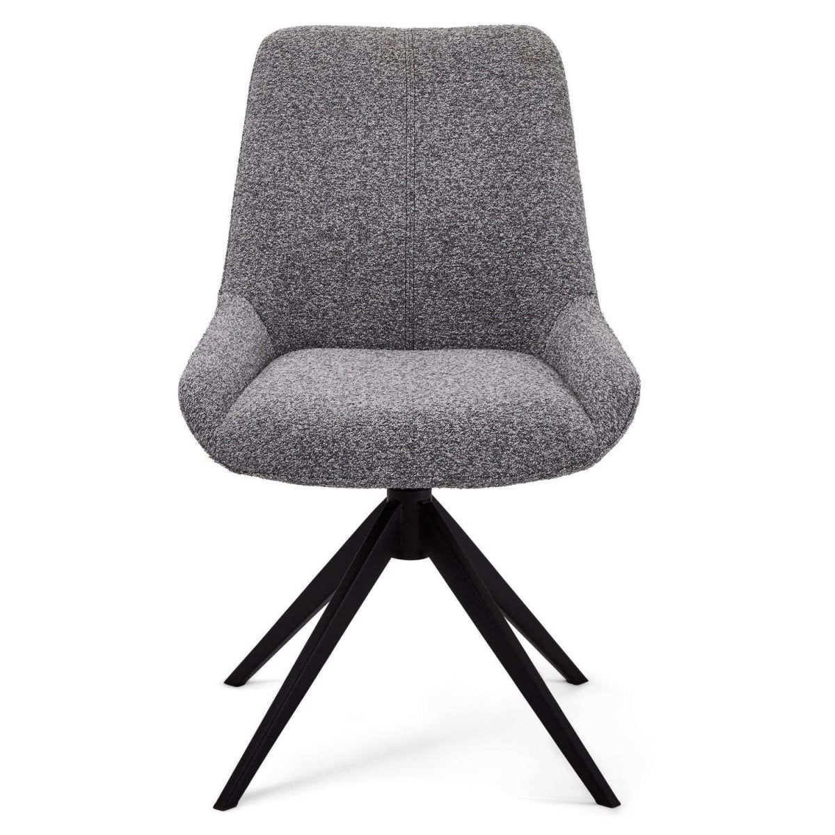 Helena Esszimmerstühle 2er Set - Drehbar, Bouclé-Stoff Grau - FURNHOUSE