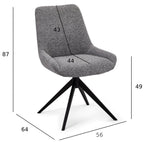 Helena Esszimmerstühle 2er Set - Drehbar, Bouclé-Stoff Grau - FURNHOUSE